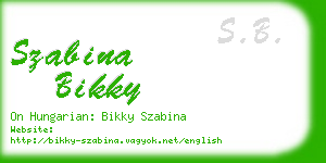 szabina bikky business card